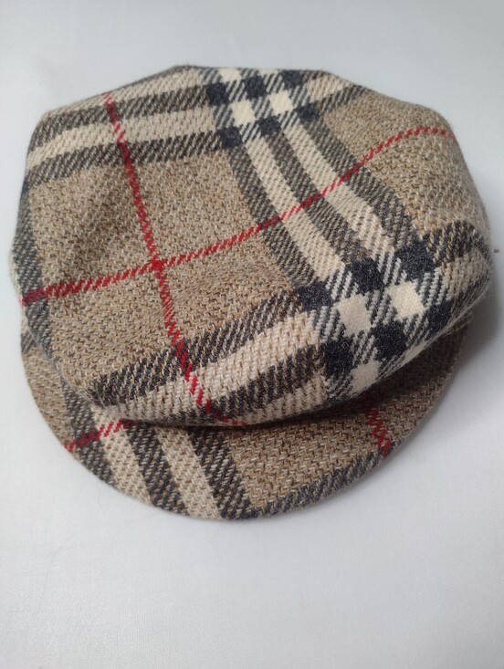 Burberry Casquette Wool Check Women Hat Cap Plaid Small Tan Gray main image 6